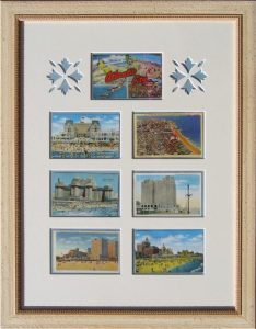 Framed Vintage Atlantic City Postcard Montage