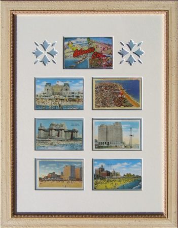 Framed Vintage Atlantic City Postcard Montage