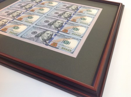 Framed Money US bills