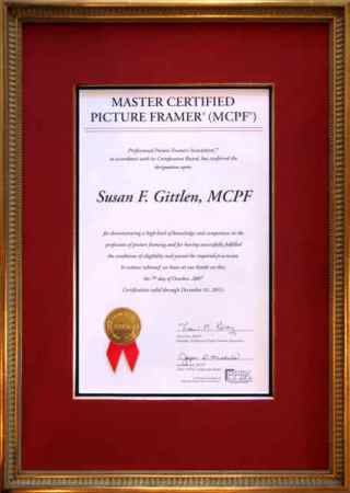 Master Certified Picture Framer