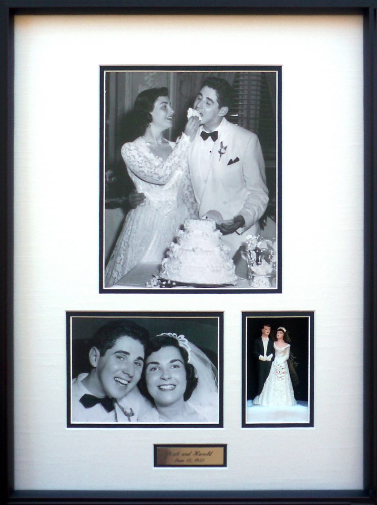 Framed Wedding Photos and Cake Topper