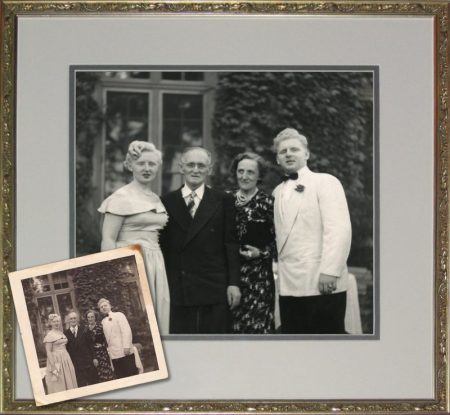 Vintage Wedding Photo enlarged and custom framed.