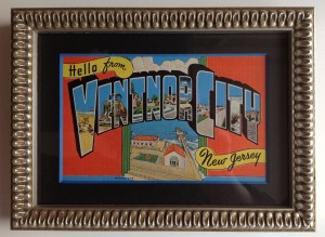Ventnor City Vintage postcard matted and framed