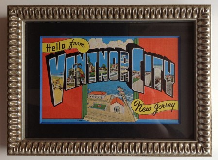 Ventnor City Vintage postcard matted and framed