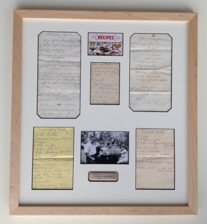 Custom Framed Family Recipes with Photos and Engraved Plate