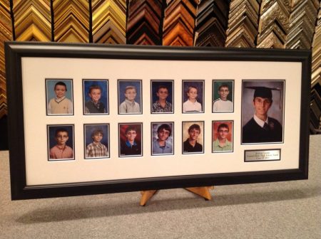 Multi-opening collage mat for school photos.