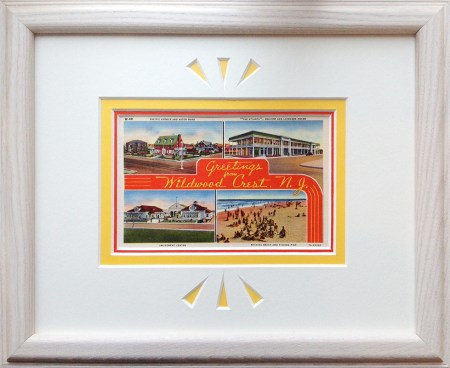 framing for Wildwood Crest vintage postcard