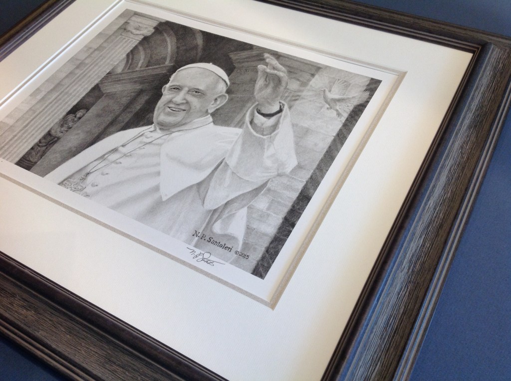 Pope Francis print framed