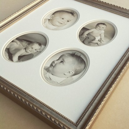 1940's baby photos custom framed