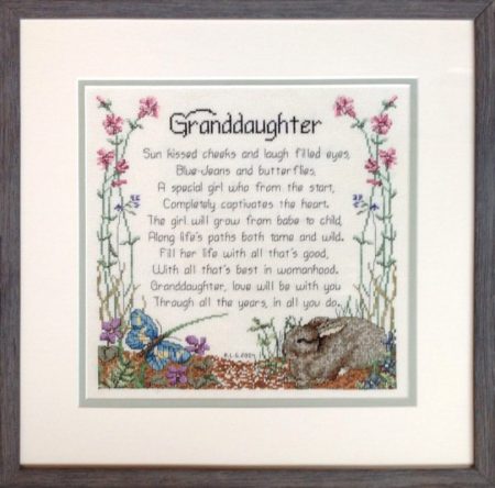 Grandaughter Custom Framed Cross Stitch