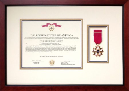 Certificate with Medal custom framed