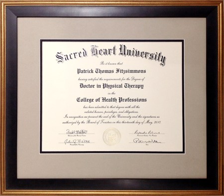 Sacred Heart Custom Framed Diploma