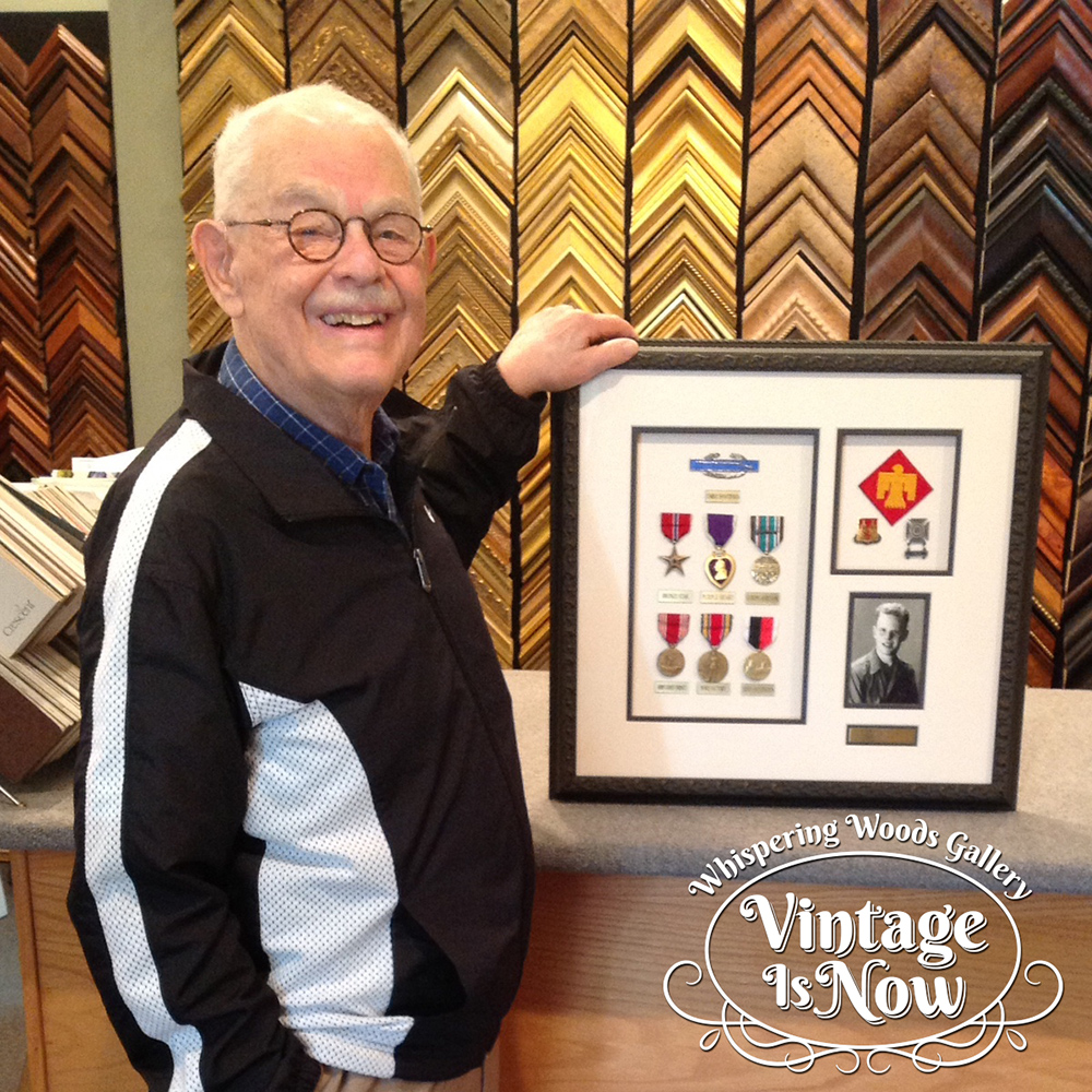 WWII Custom Framed Army medals