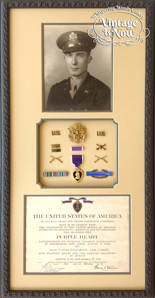 Custom Framed WWII memorabilia