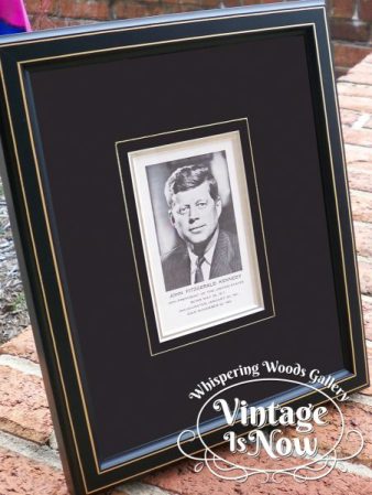 John F. Kennedy Mass Card Custom Framed