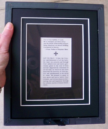 Custom Framed Mass card 