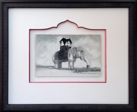 Custom Framed Vintage Lucy the Elephant Postcard