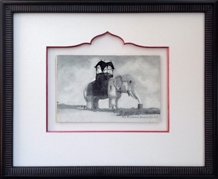 Custom Framed Vintage Lucy the Elephant Postcard