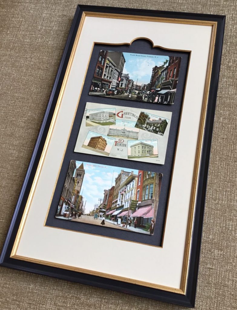 Custom Framed Vintage Trenton Postcards