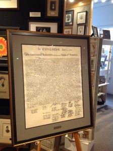 Framed Declaration of Independence