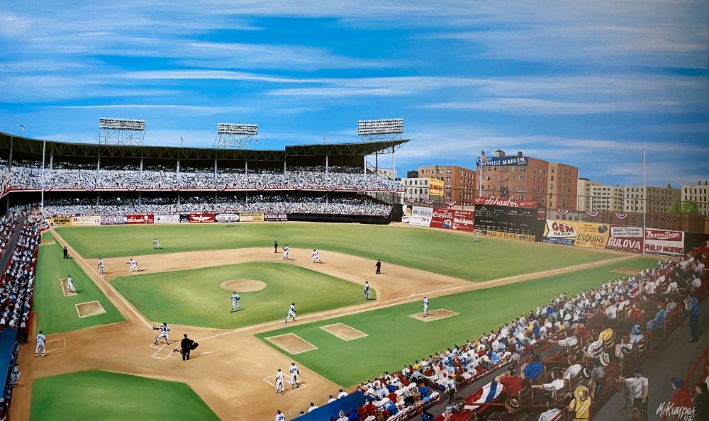 Ebbets Field Ball Park, Fall Classic in Flatbush, Stadium Print by Michael Kuyper