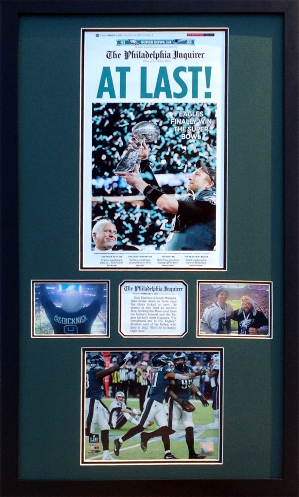 Eagles Framed Super Bowl memorabilia 