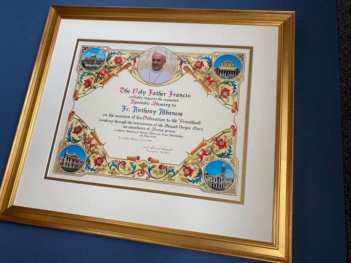 Framed Papal Blessing Custom Framed