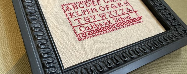 Needlework sampler framing