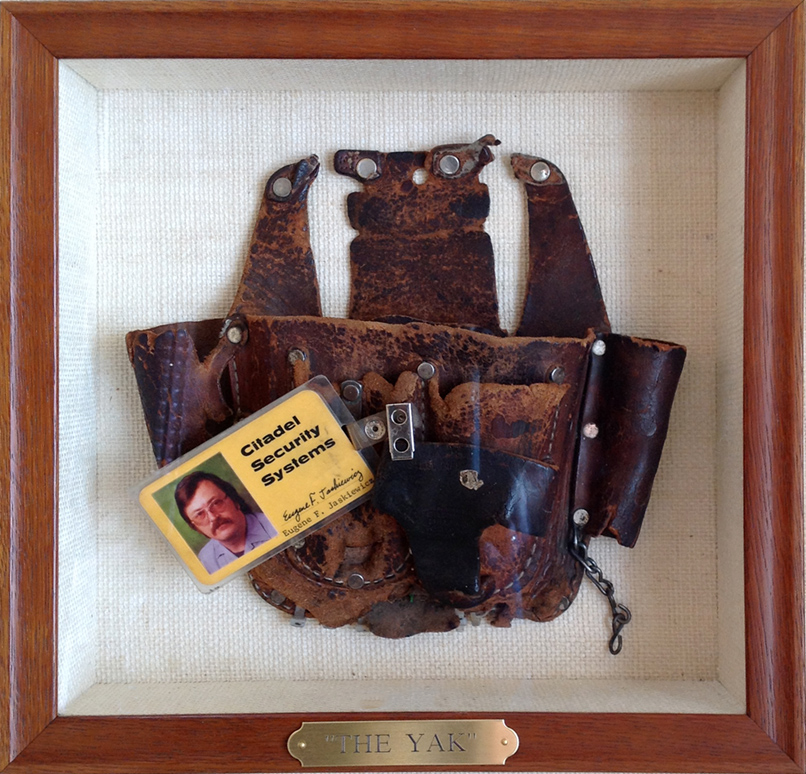 A custom framed toolbelt.