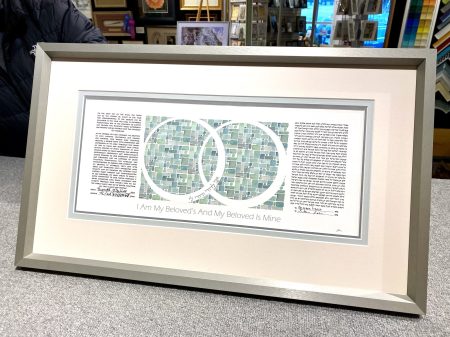 Two Rings Mosaic II by Shell Rummel in a Nielsen metal frame with archival matting and Museum Glass.